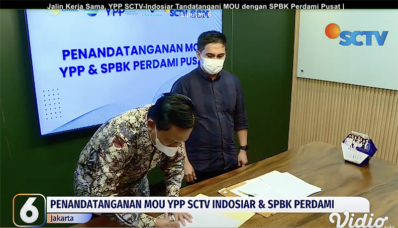 Picture Jalin Kerja Sama, YPP SCTV-Indosiar Tandatangani MOU dengan SPBK Perdami Pusat