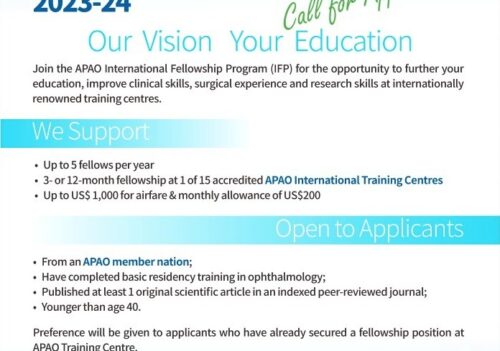 APAO International Fellowship Program 2023 – 2024