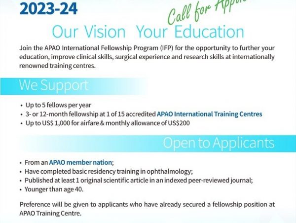 APAO International Fellowship Program 2023 – 2024